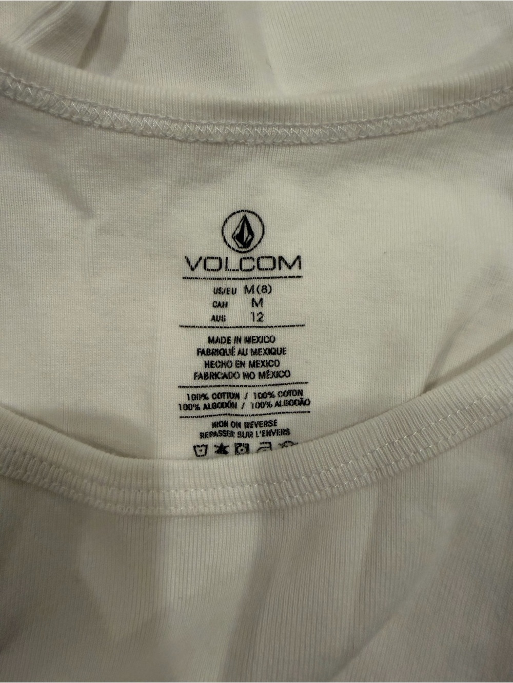 Volcom White Ribbed Cropped Tank - Picture 3 of 3